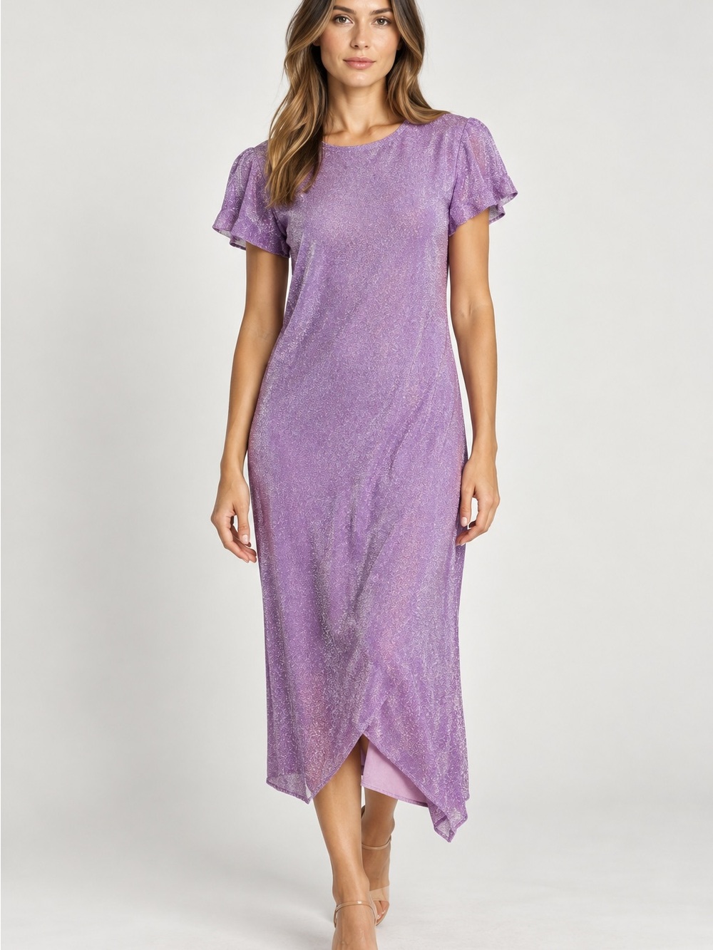 The Row Pasol Metallic Lavender Purple Asymmetrical Dress Size S